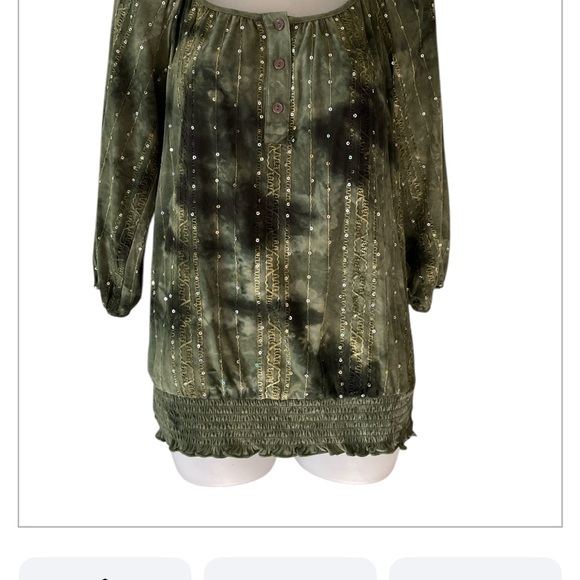 Dress Barn sage green shirt with a little sparkle NWT size small spring - Picture 9 of 11